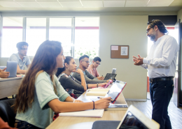 college students in a classroom