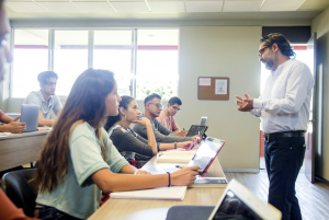 college students in a classroom