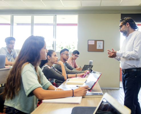 college students in a classroom