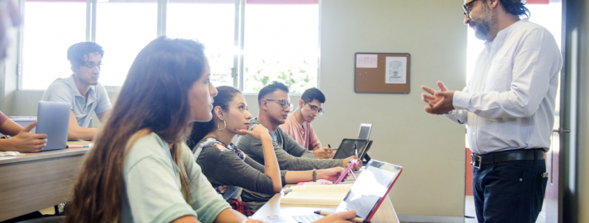 college students in a classroom