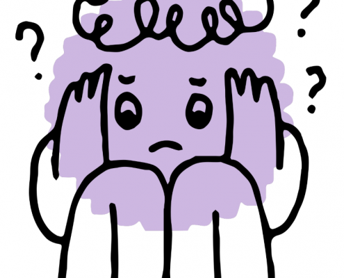 graphic of a figure holding their head in their hands.