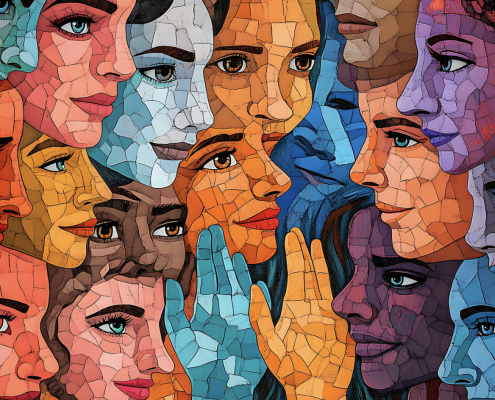 Mosaic of women