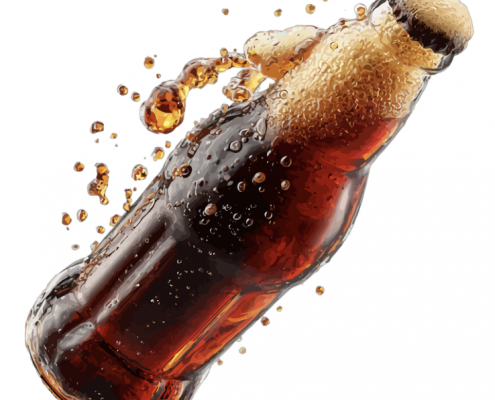 fizzy drink overflowing with fizz